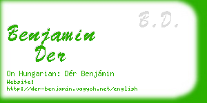 benjamin der business card